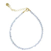 3mm Faceted Natural Stone Bracelet with Gold-Tone Clasp