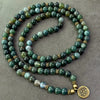 108 Bead Mala Bracelet Lotus Charm Wrap