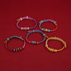 Handmade Braided Cord Bracelet with Gradient Beads