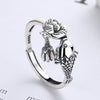 Sterling Silver Koi Fish and Lotus Ring