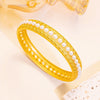 Gold-Plated Pearl Filigree Bangle Bracelet