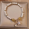 Pearl and Charm Bracelet with Gemstone Accents