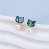 Abalone Shell Pearl Animal Stud Earrings S925 Silver