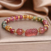 Strawberry Quartz Pixiu Bracelet with Tourmaline
