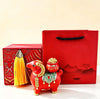 Resin Goat Figurine with Fortune Bag or Treasure Bowl