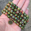 108 Bead Mala Bracelet Lotus Charm Wrap