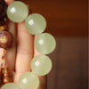 Wood and Luminous Stone Bracelet with Fu Character