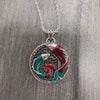 Copper Koi Fish Necklace with Enamel Pendant