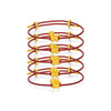 999 Gold Charm Bracelet with Red or Black Cord