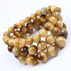Natural Tiger Eye Bracelet, Polished Stone Beads
