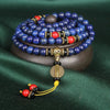Lapis Lazuli 108 Bead Mala Bracelet with Red Turquoise