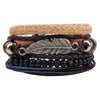 Handmade Leather Bracelet Set with Gift Message Card