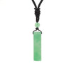 Crystal Cylinder Pendant Necklace with Gemstone Bead