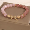 Strawberry Quartz Charm Bracelet for Women
