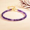 3mm Faceted Natural Stone Bracelet with Gold-Tone Clasp
