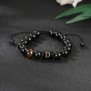 Alphabet Letter Bracelet with Tiger Eye and Black Glass Beads