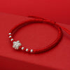 Lotus Silver Charm Bracelet on Red or Black Cord