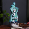 Ceramic Backflow Incense Burner, Embracing Couple with Heart