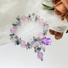 Crystal Charm Bracelet with Fox, Butterfly and Flower Motifs