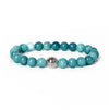 Stone Bead Bracelet with Crown Charm