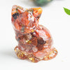 Crystal Chip Resin Cat Figurine Desktop Decoration