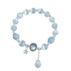Cat's Eye Glass Bracelet with Star and Moon Charms
