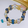 Crystal Charm Bracelet with Clover, Heart or Flower Motif