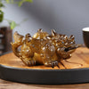Color Changing Tea Pet Figurine, Feng Shui Wealth Toad and Pixiu Charm