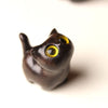 Mini Glowstone and Wood Cat Figurines for Desk Decor