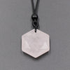 Hexagonal Crystal Pendant Necklace with Cord