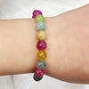 Flower Charm Bracelet with Faux Tourmaline Beads