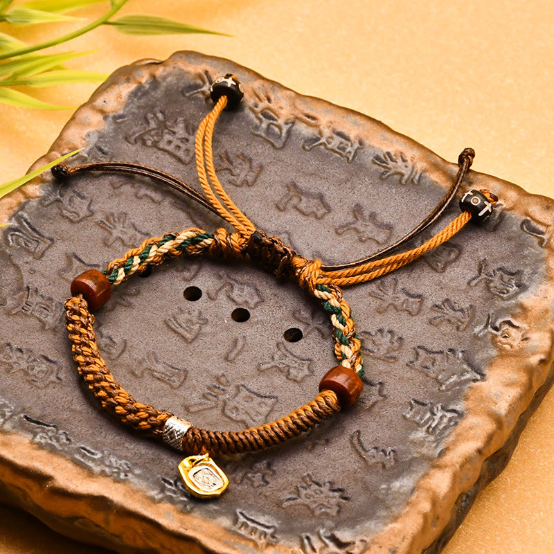 Tibetan Braided Rope Bracelet with Star Charm