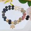 Silver Sheen Obsidian Bracelet with Heart, Star or Flower Charm