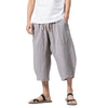 Men's Linen Drawstring Pants, Summer Casual 7/8 Length