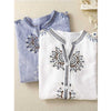 Embroidered Cotton Linen V-Neck Shirt, 3/4 Sleeve