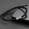 Tibet Koi Fish Wealth Black String Bracelet, Minimalist Copper Charm