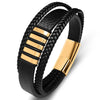 Handmade Leather Bracelet with Titanium Steel Buckle