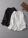 Women's Solid Color Button Long Sleeve Shirt