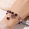 Natural Amethyst Bracelet with Flower Charm