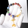 Colorful Liuli Glass Wrist Mala with Vajra Charm