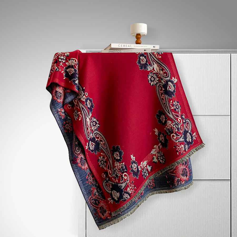 Floral Pattern Warm Cozy Scarf Shawl