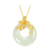 Gold Camellia Peace Buckle Necklace for Women
