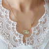 Interlocking Rings or Gourd Pendant Necklace, Gold Tone Chain