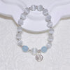 Cat's Eye and Aquamarine Bracelet with Fu Charm
