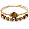 Natural Stone Adjustable Cuff Bracelet with Geometric Design