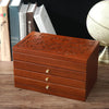 Wooden Jewelry Box with Carved Plum Blossom Lid
