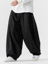 Men's Harem Pants Solid Color Cotton Elastic Waist With Pockets