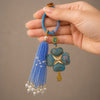 Song Brocade Four Leaf Clover Keychain with Tassel