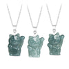 Jade Lucky Cat Pendant Necklace with Titanium Steel Chain