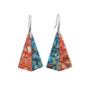Geometric Stone Earrings with Marbled Pattern